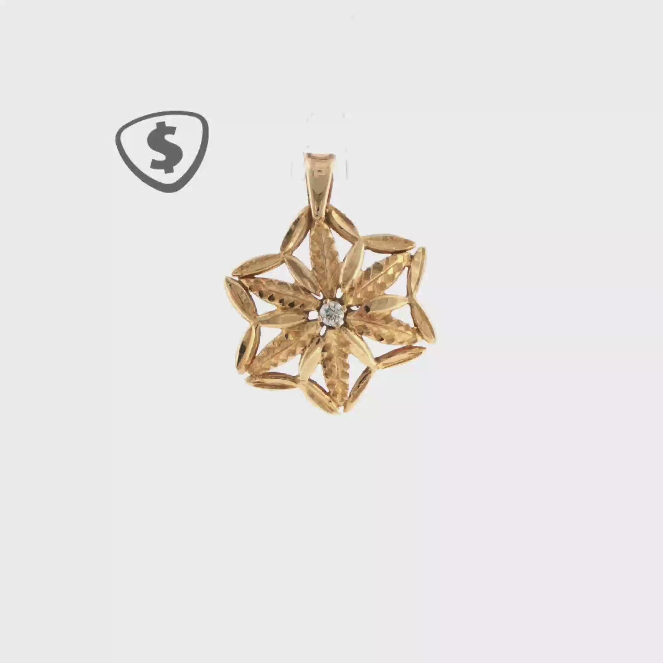 18ct Yellow Gold Flower Pendant
