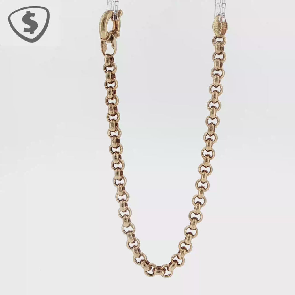 9ct Yellow Gold Belcher Link Bracelet