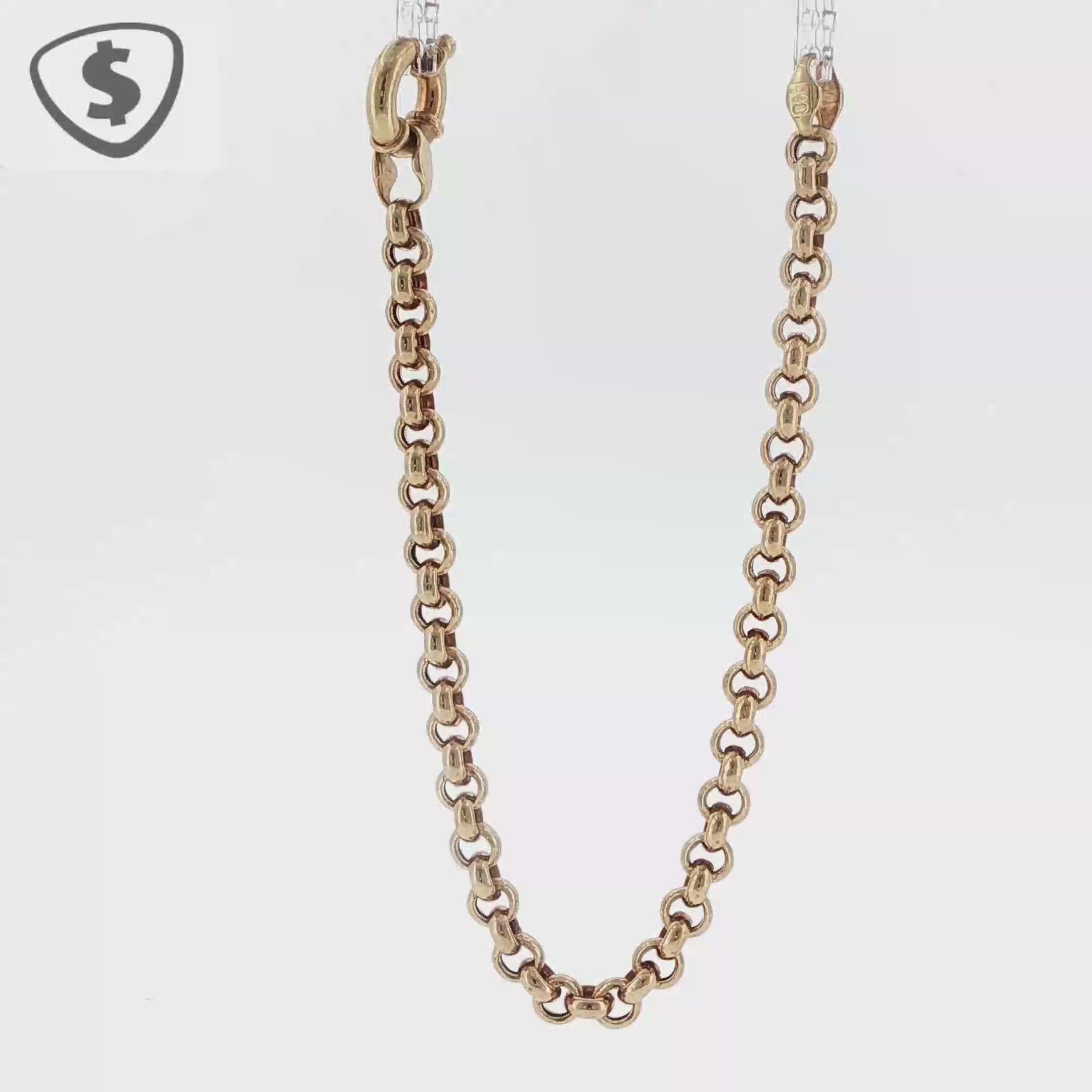 9ct Yellow Gold Belcher Link Bracelet