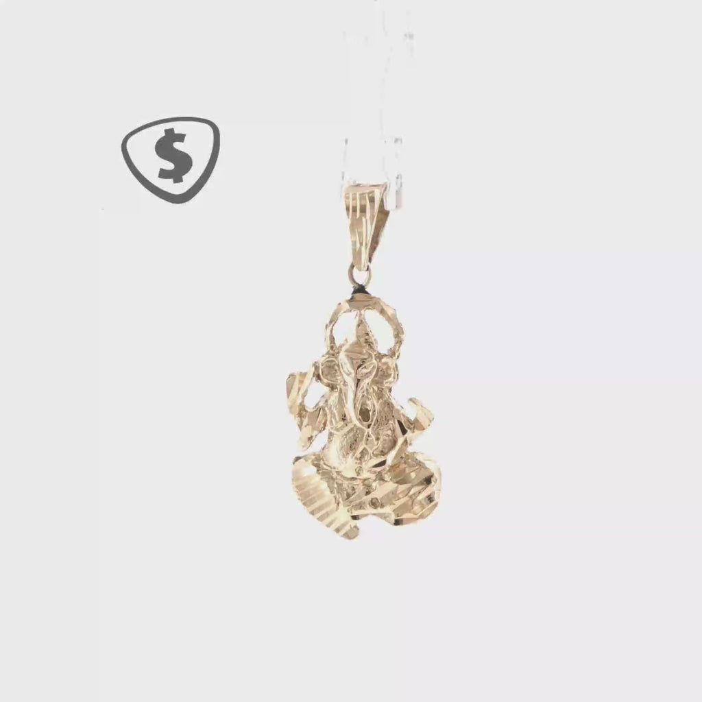 9ct Yellow Gold Ganesha Pendant