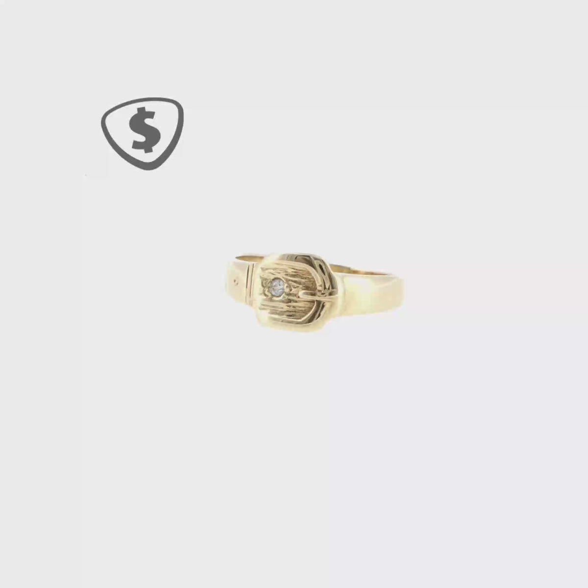Diamond Buckle Ring in 9ct Yellow Gold