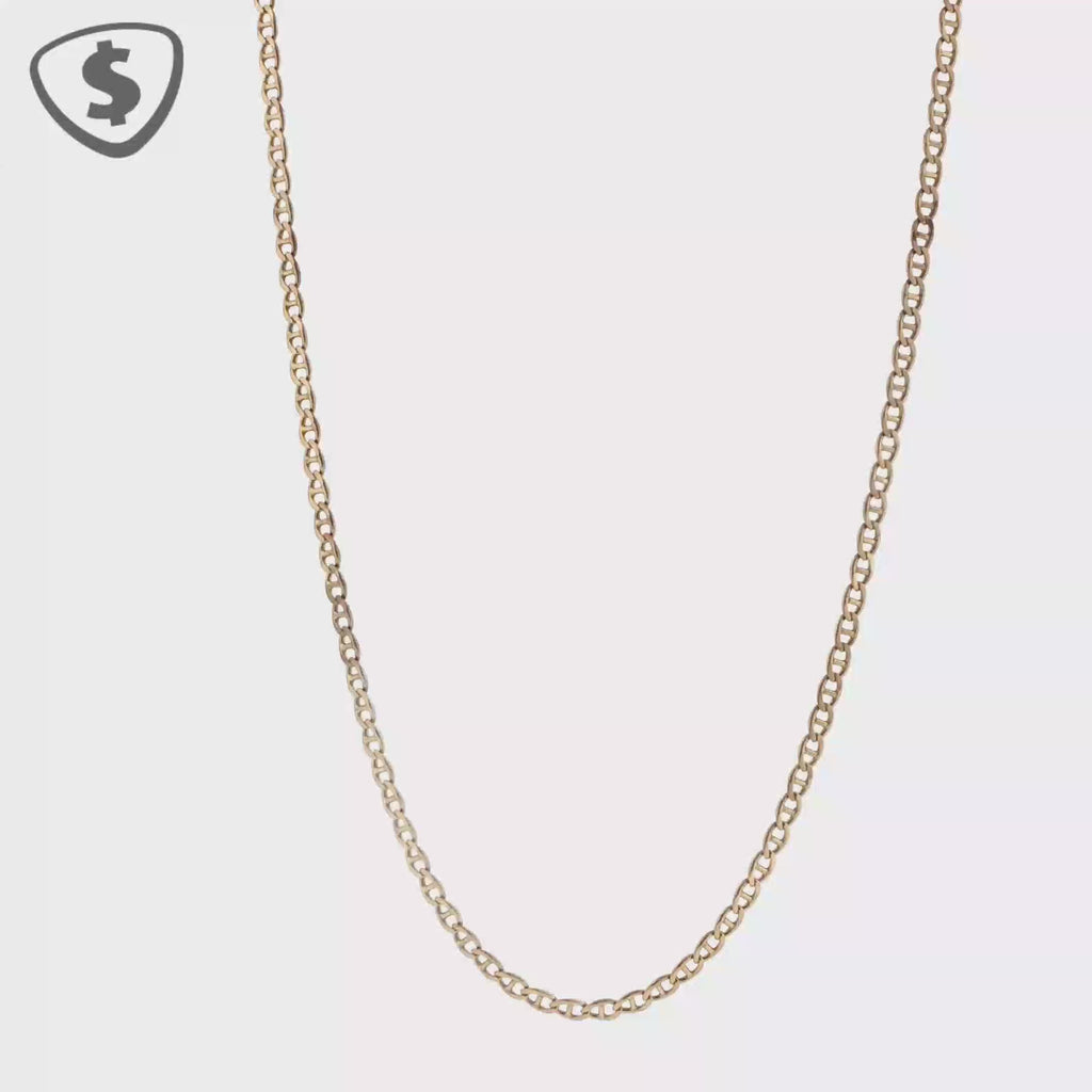 9ct Yellow Gold Mariner Link Chain Necklace