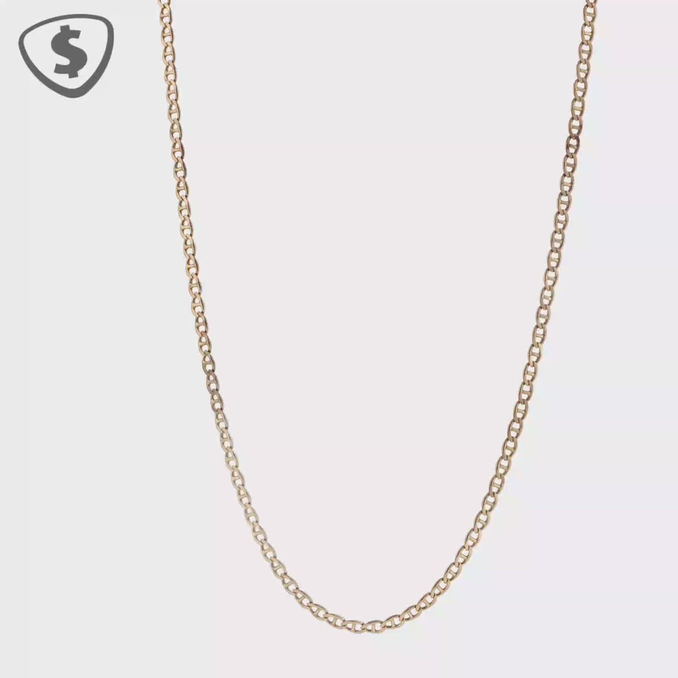 9ct Yellow Gold Mariner Link Chain Necklace