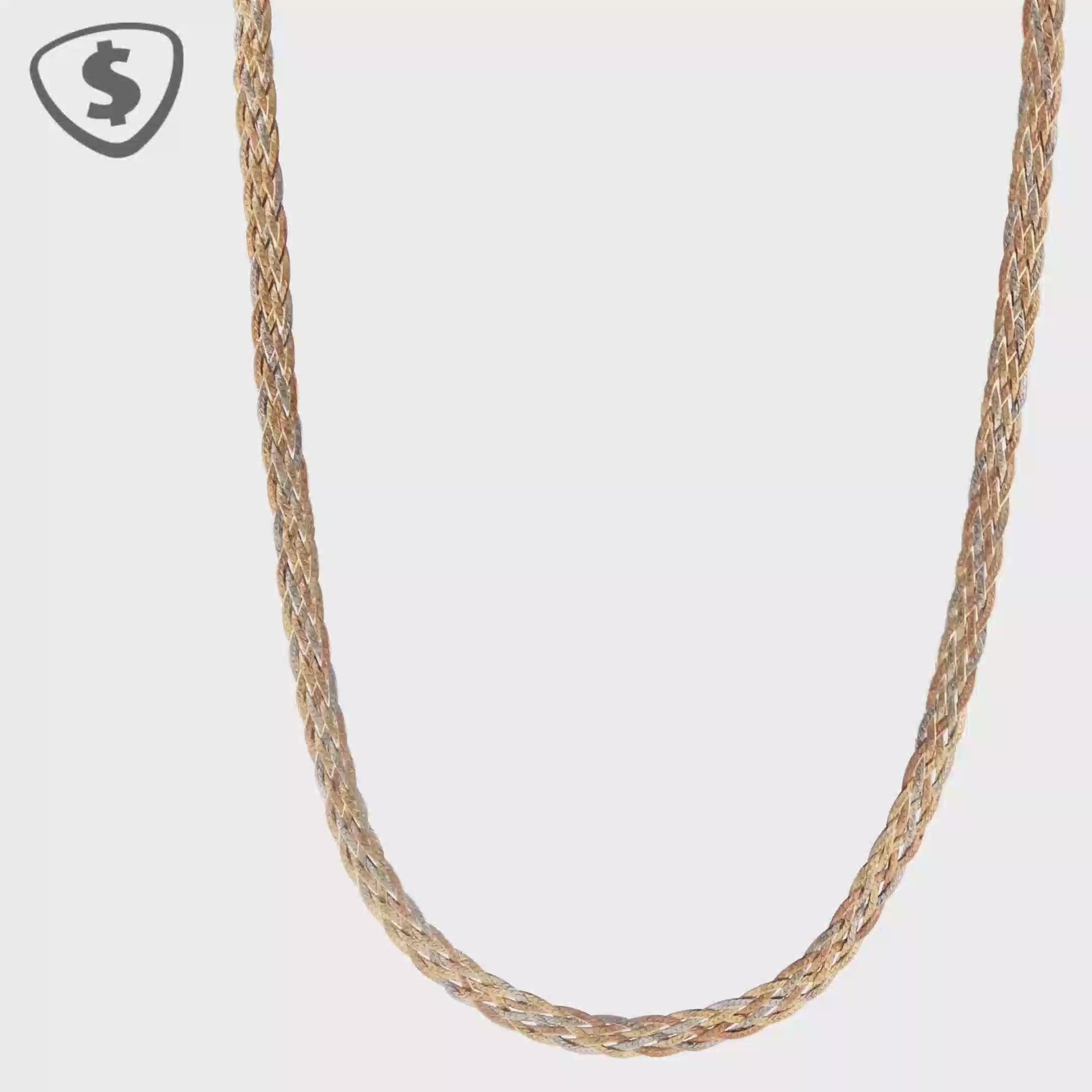 18ct Tricolor Gold Necklace