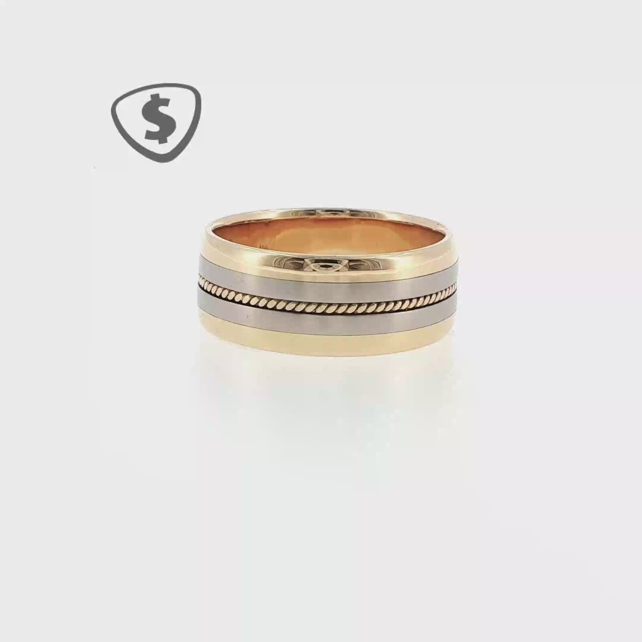 18ct Yellow and White Gold Wedding Ring