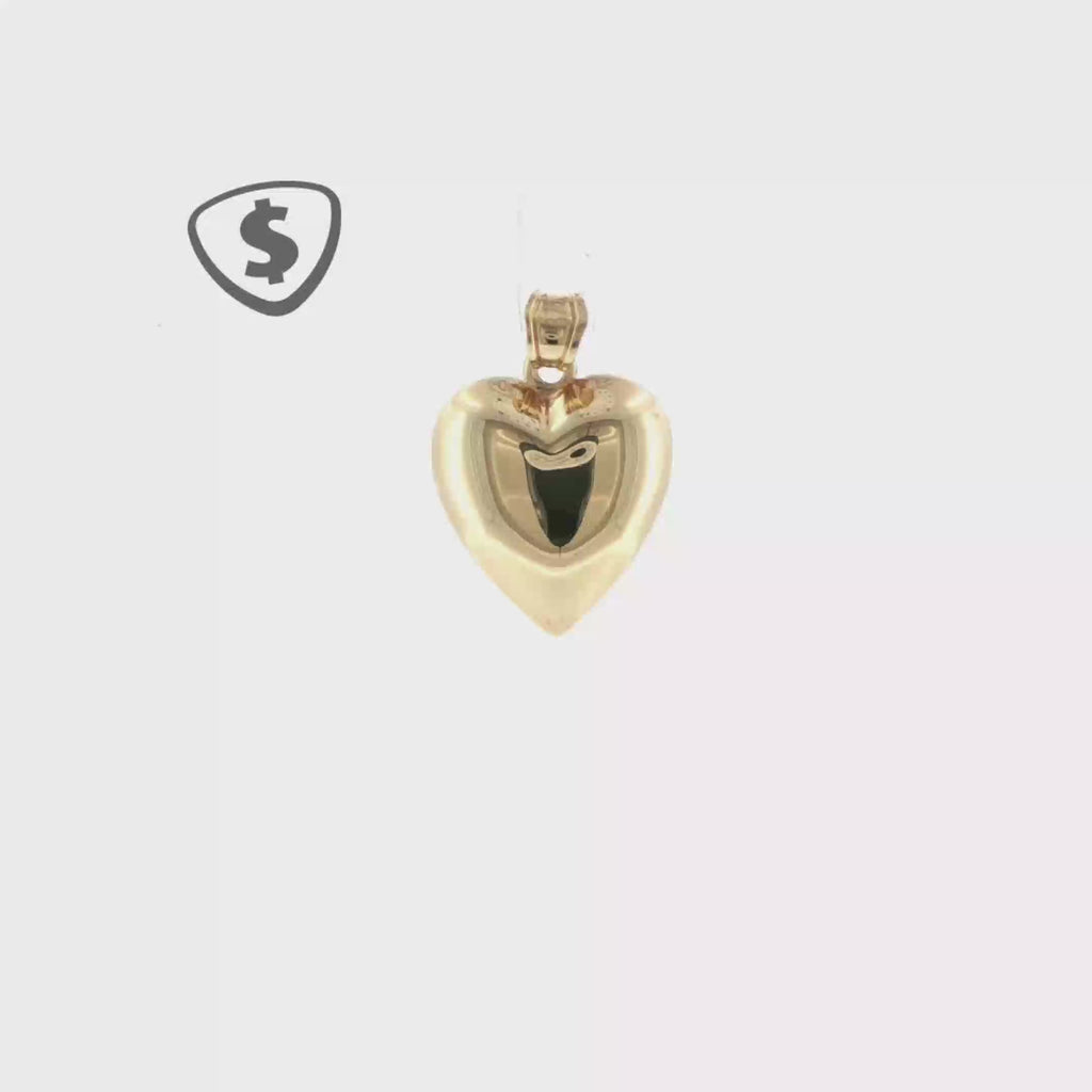 Polished 9ct Yellow Gold Puffed Heart Pendant