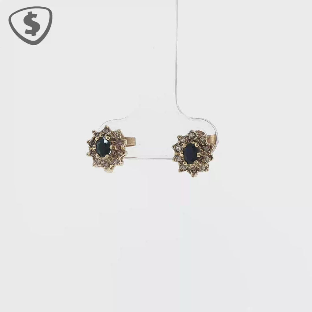 9ct Yellow Gold Sapphire Earrings