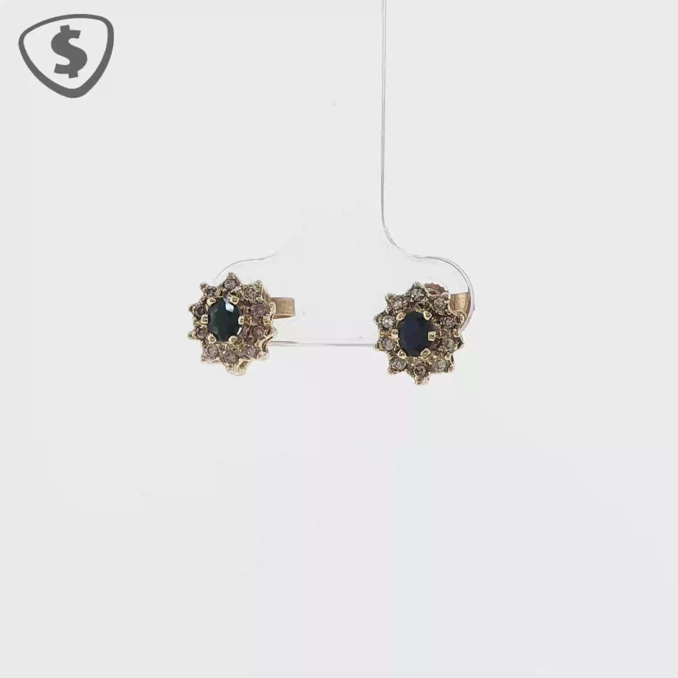 9ct Yellow Gold Sapphire Earrings