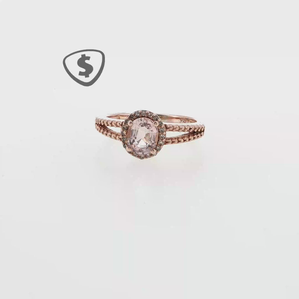 9ct Rose Gold Halo Engagement Ring