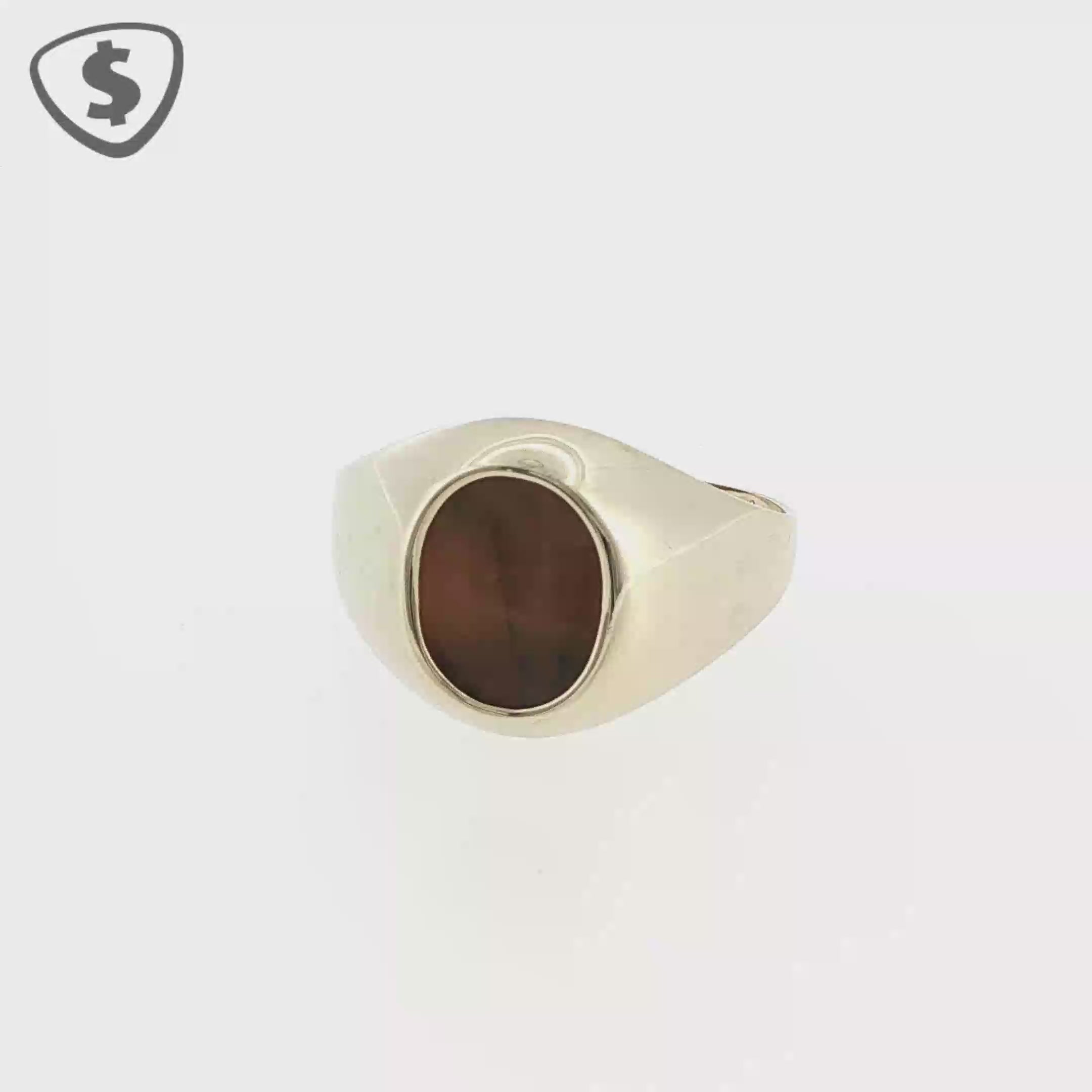 9ct Yellow Gold Agate Signet Ring