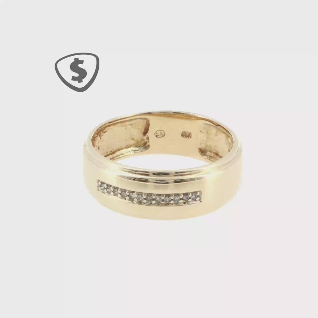 9ct Yellow Gold Diamond Channel Set Band Ring
