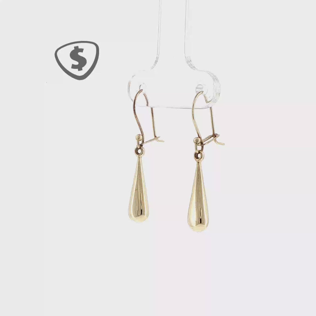 9ct Yellow Gold Polished Teardrop Earrings