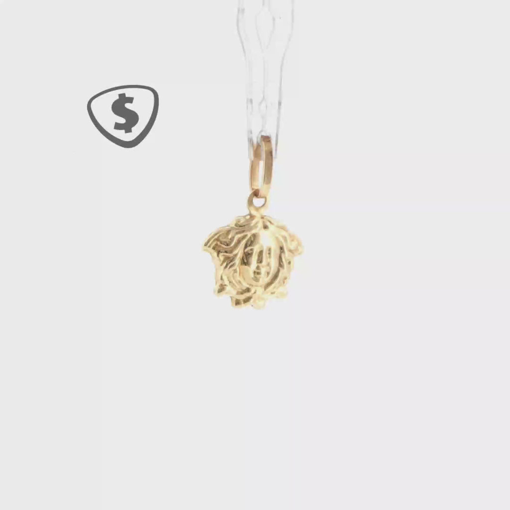 18ct Yellow Gold Sculpted Face Motif Pendant