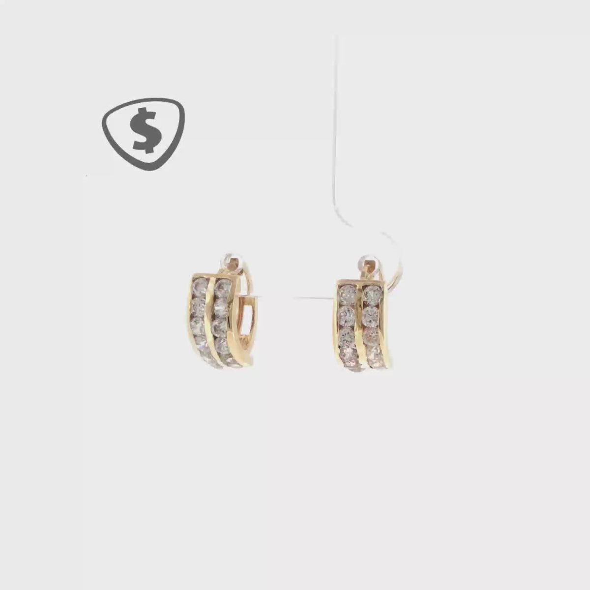 Double Row Channel-Set Hoop Earrings in 18ct Yellow Gold