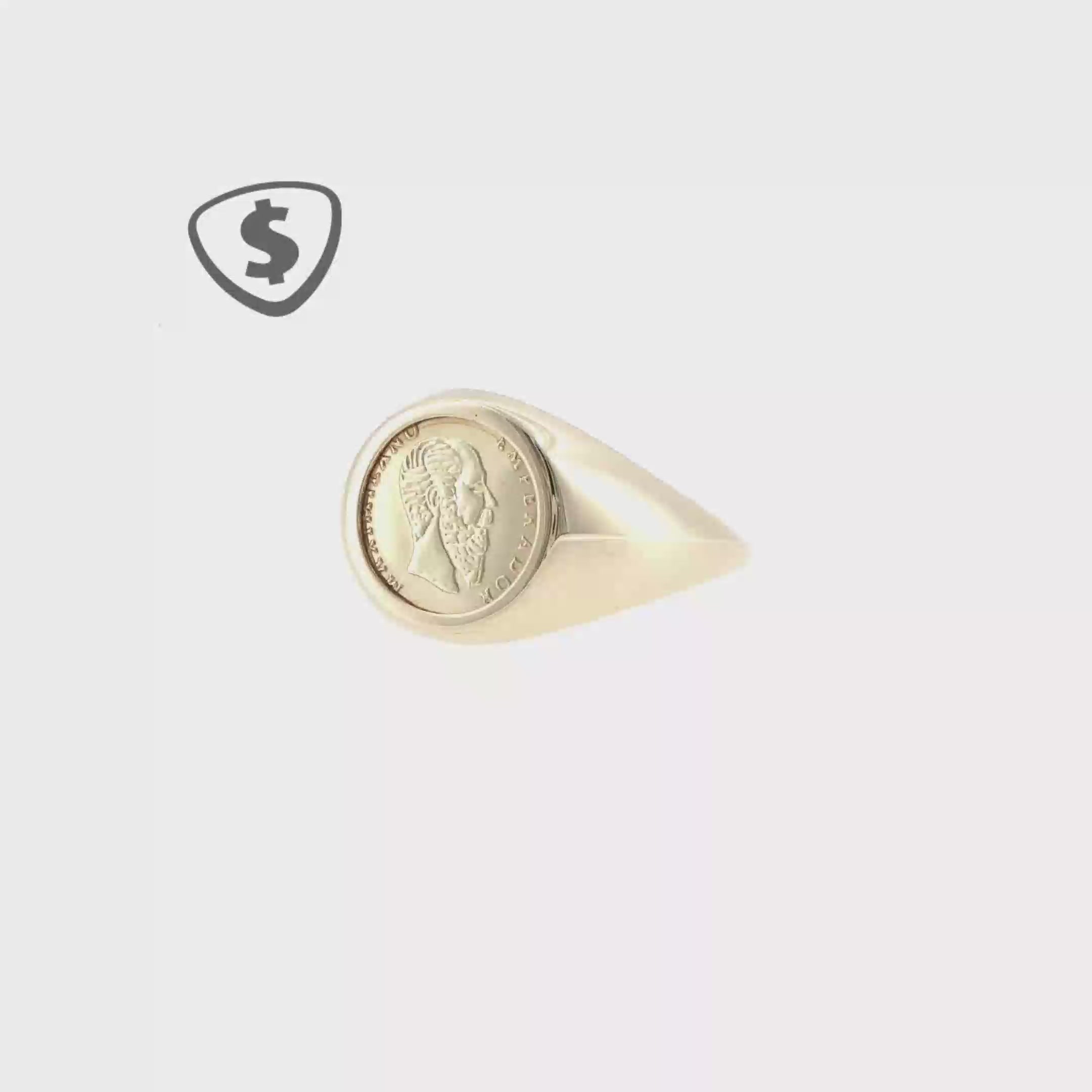 9ct Yellow Gold Emperor Portrait Signet Ring