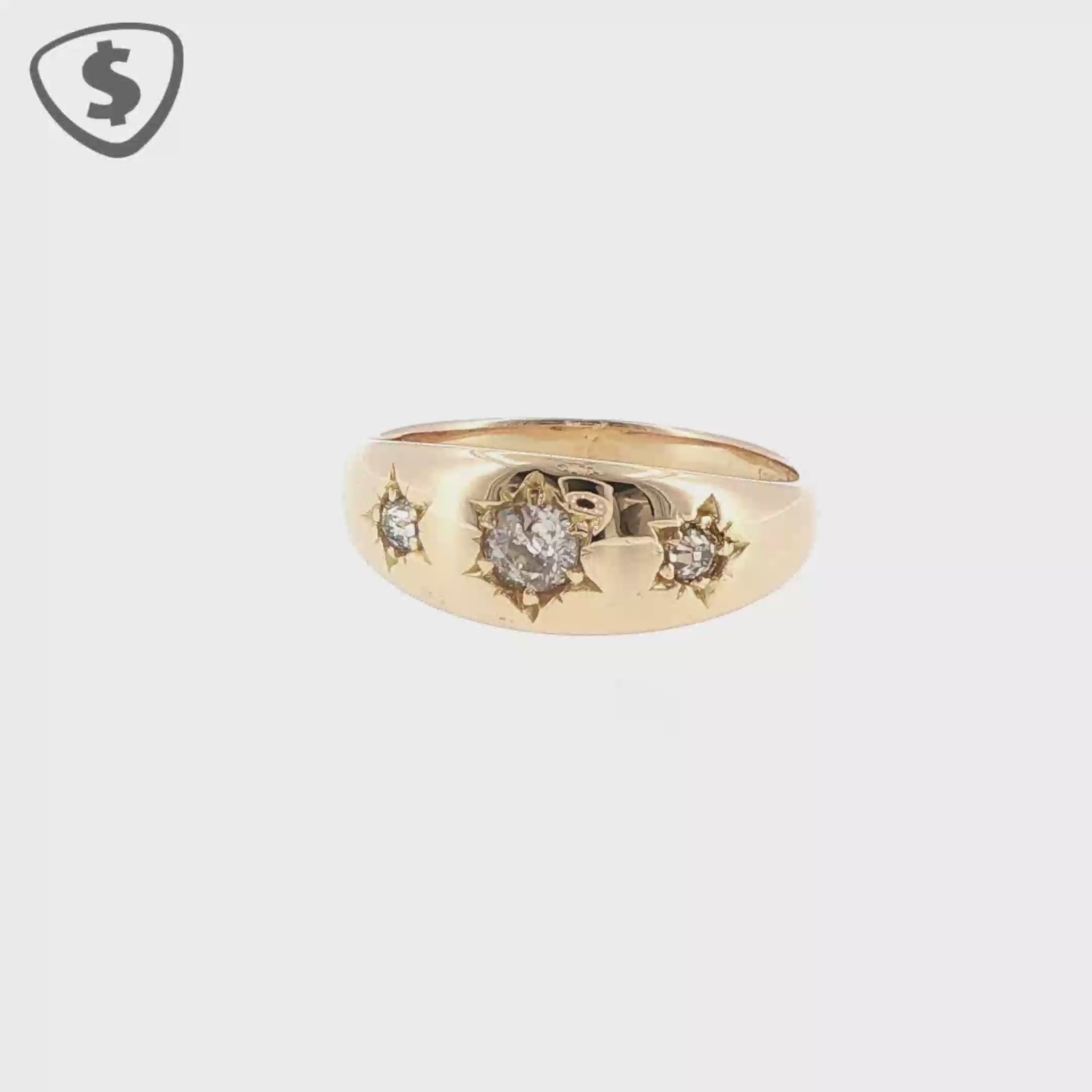 18ct Yellow Gold Starburst Diamond Ring