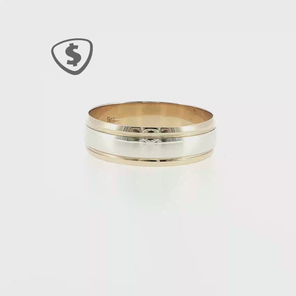 9ct Yellow and White Gold Wedding Ring