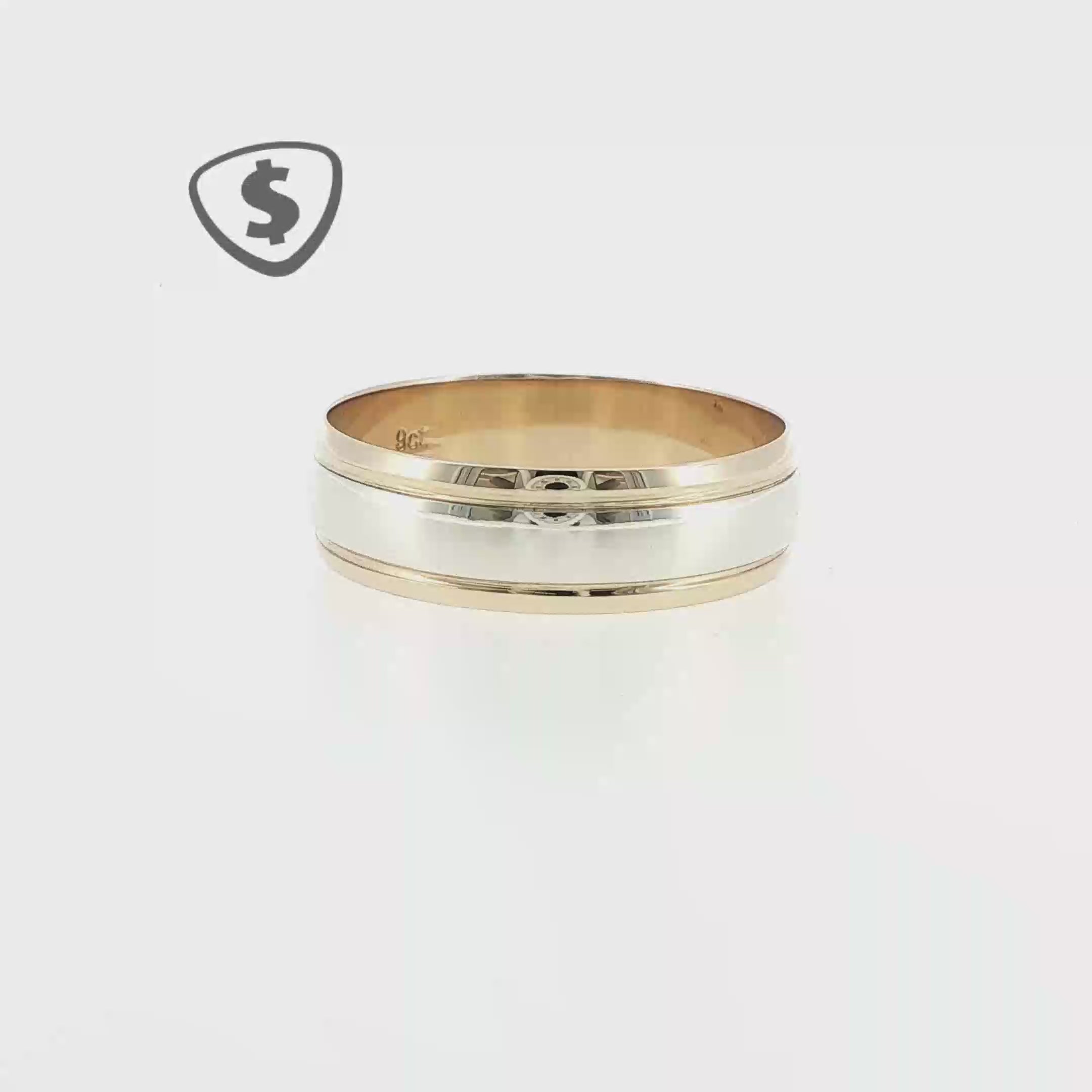9ct Yellow and White Gold Wedding Ring