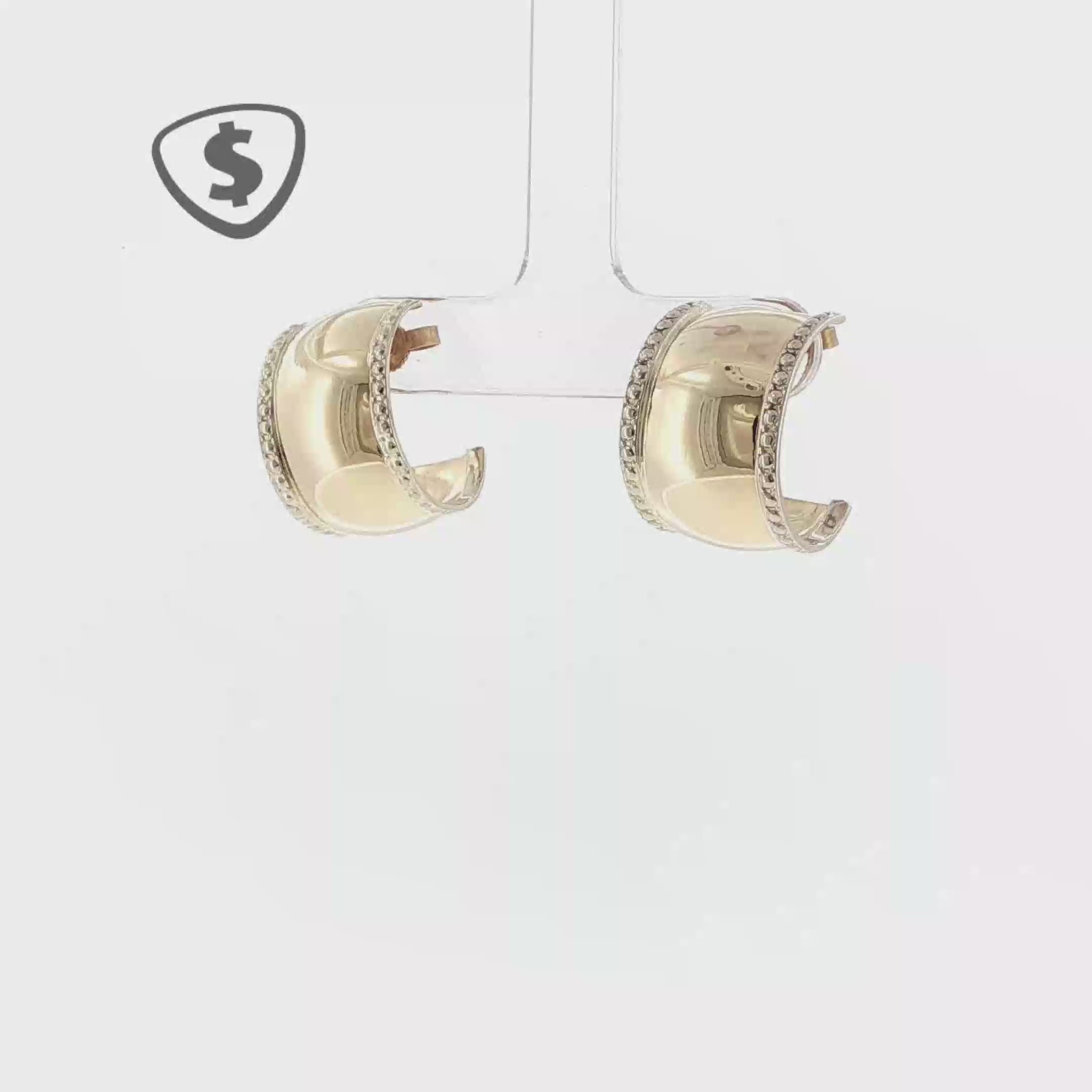 9ct Yellow and White Gold Earrings