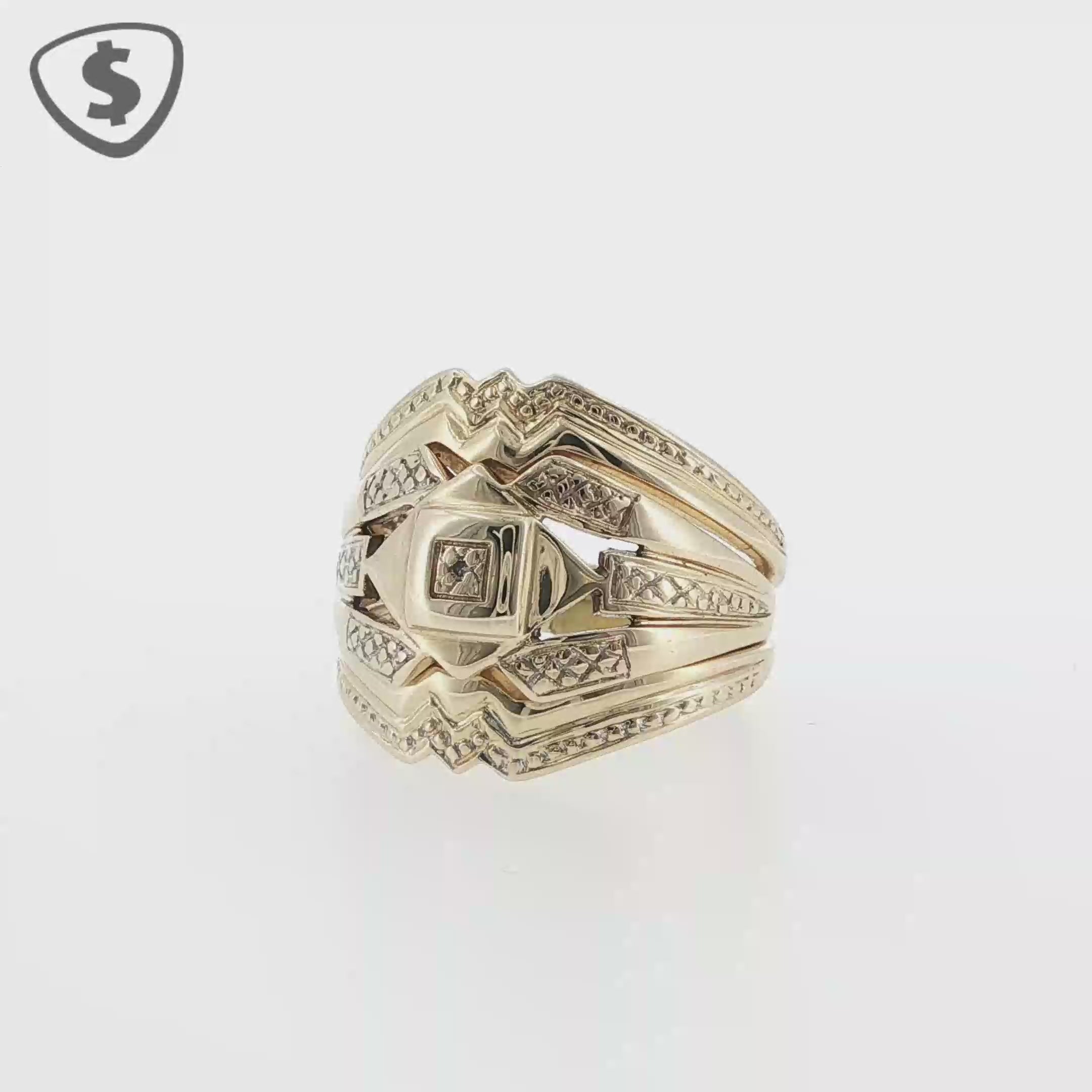 9ct Yellow Gold Diamond Stackable Ring Set