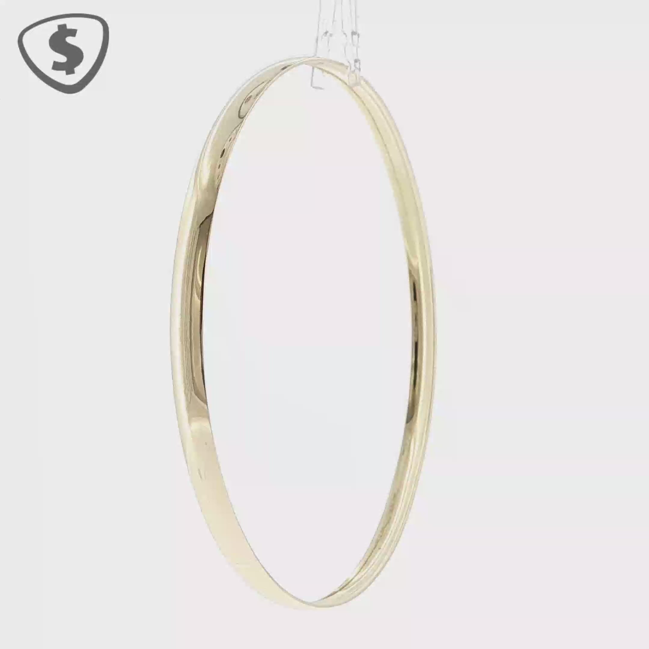 9ct Yellow Gold 4mm Slip on Bangle
