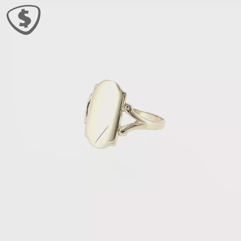 9ct Yellow Gold Elongated Shield Signet Ring