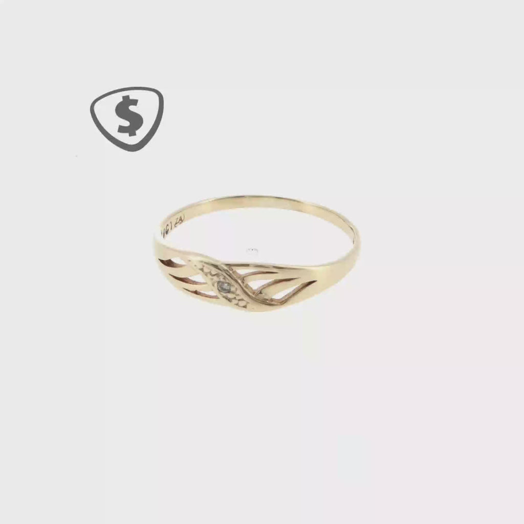 9ct Yellow Gold Openwork Diamond Band Ring