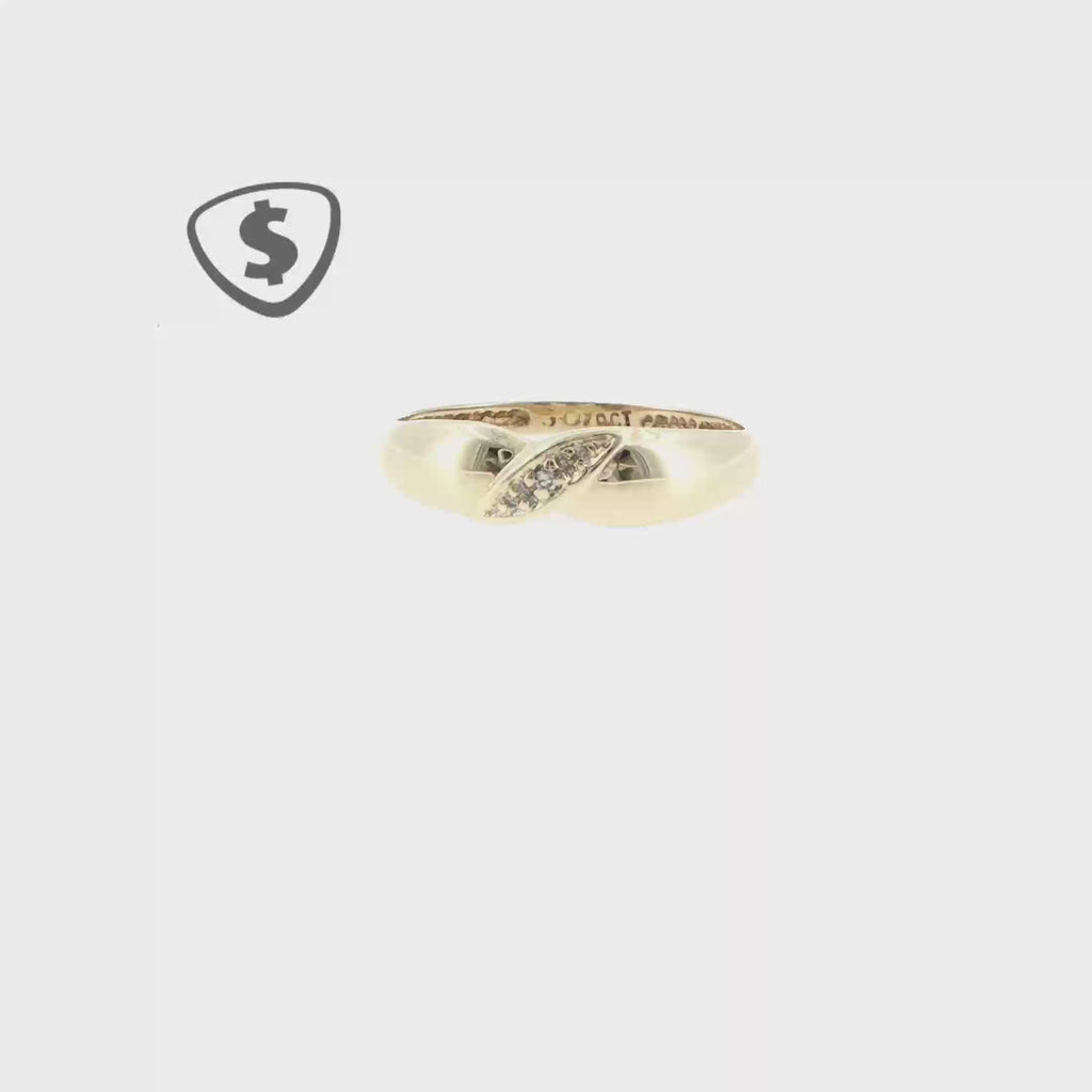 9ct Yellow Gold Diamond Crossover Band Ring