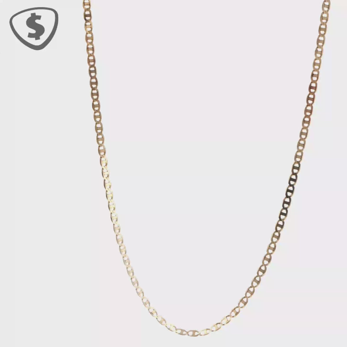 Classic 9ct Yellow Gold Mariner Chain Necklace