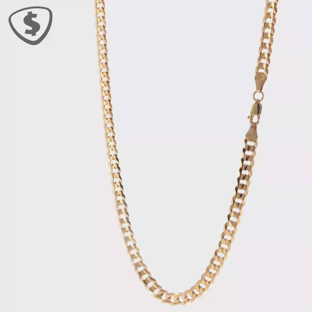 Classic 9ct Yellow Gold Cuban Link Chain Necklace