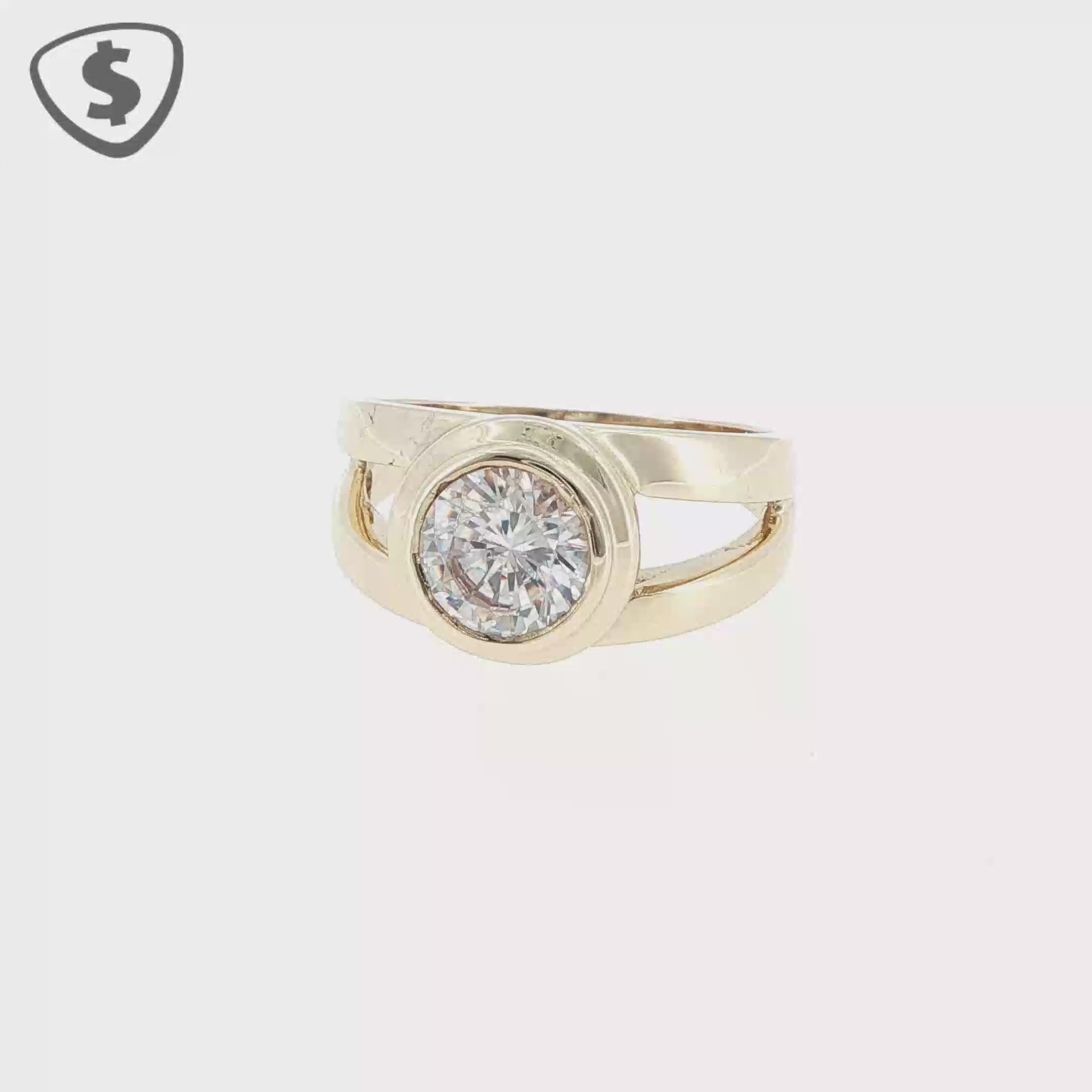 9ct Yellow Gold Round Bezel Set Solitaire Ring