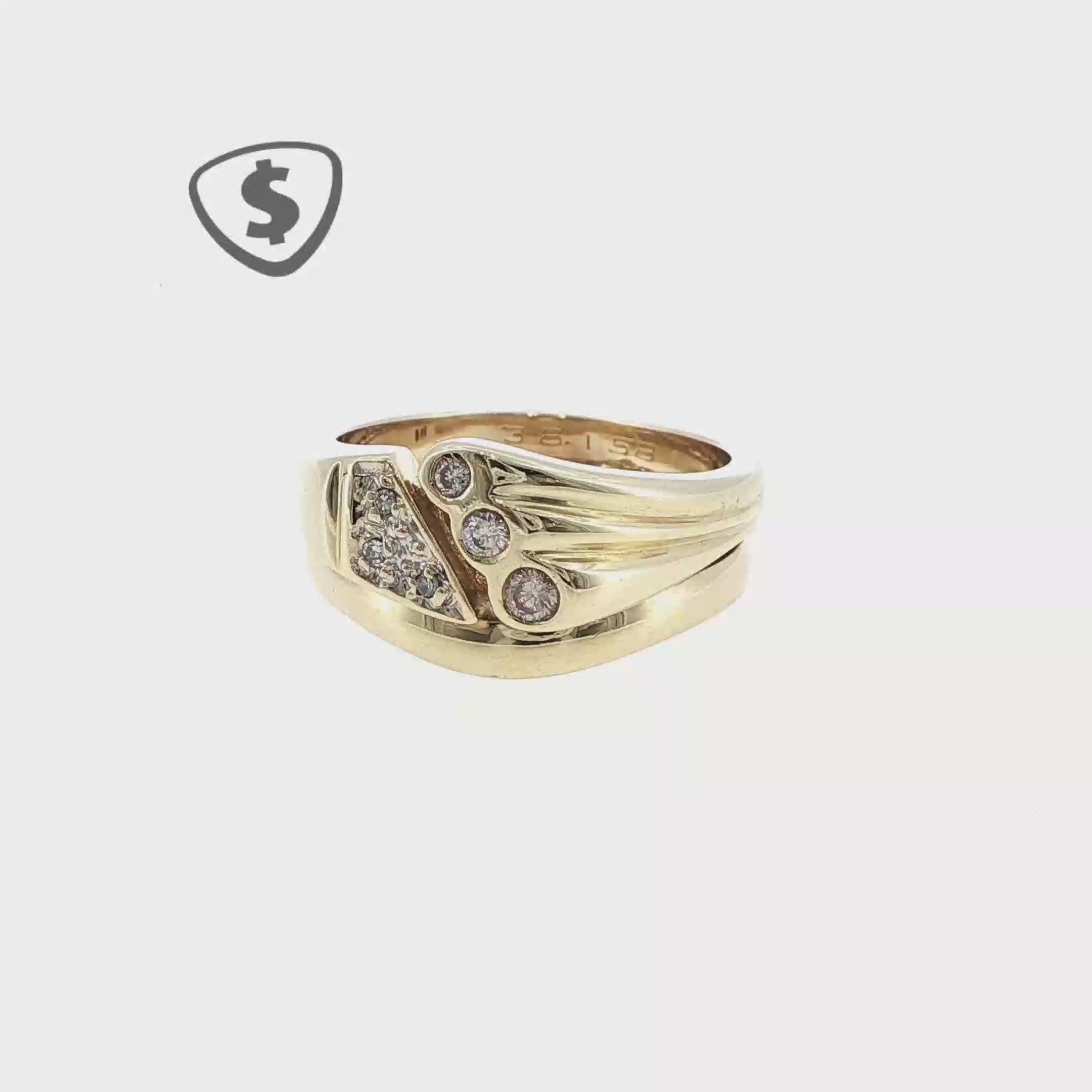 9ct Yellow Gold and Diamond Occasional Ring