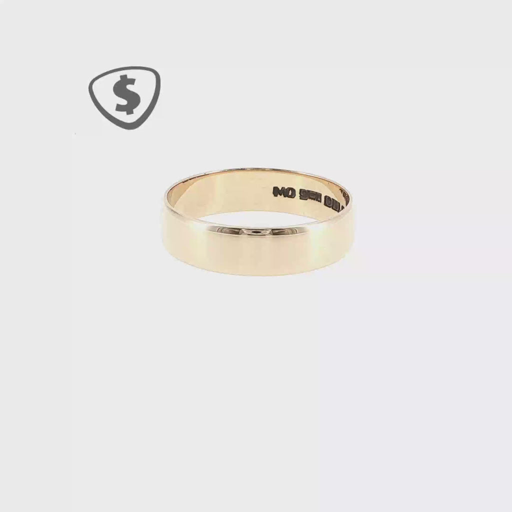 9ct Yellow Gold Plain Band Ring