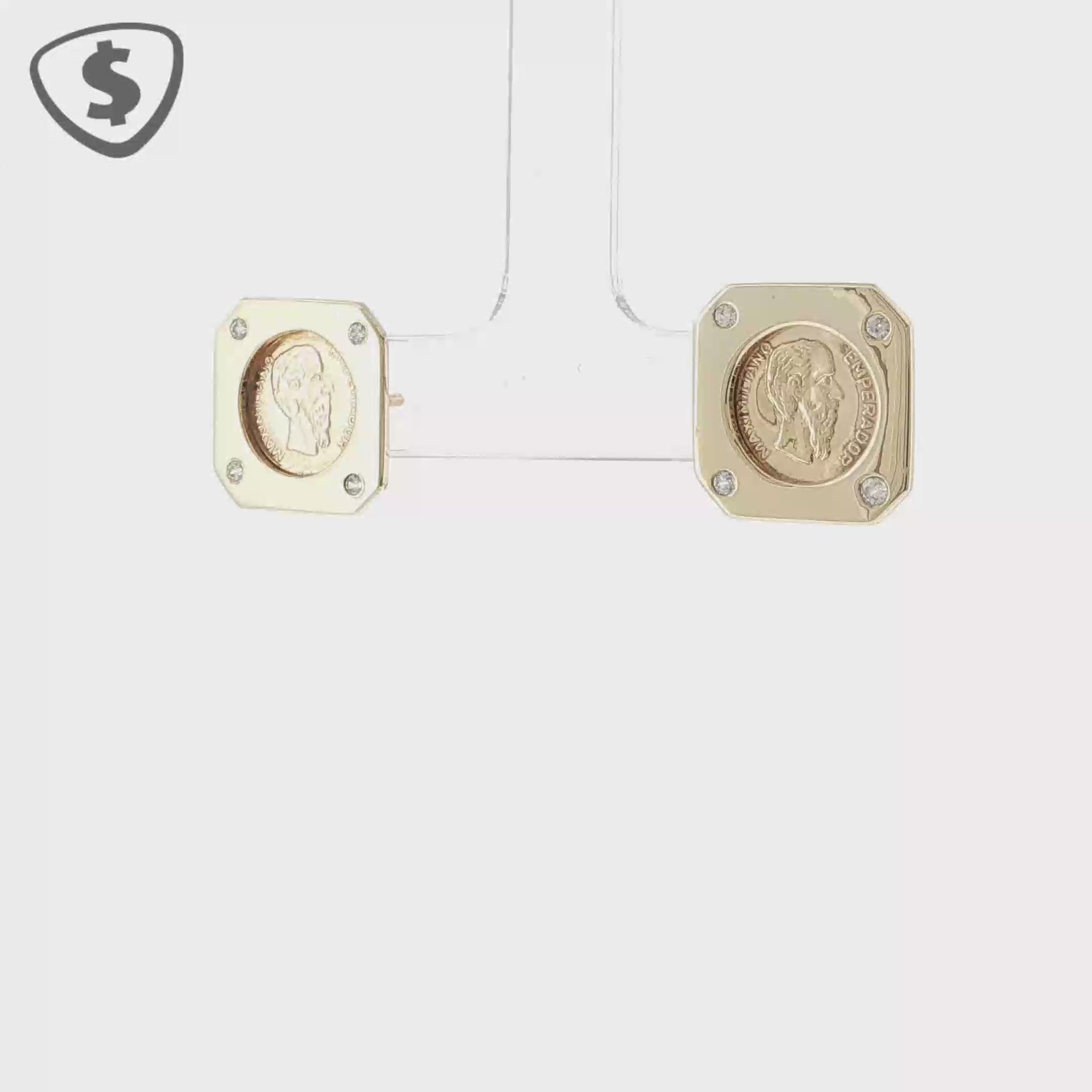 9ct Yellow Gold Coin Earrings Set