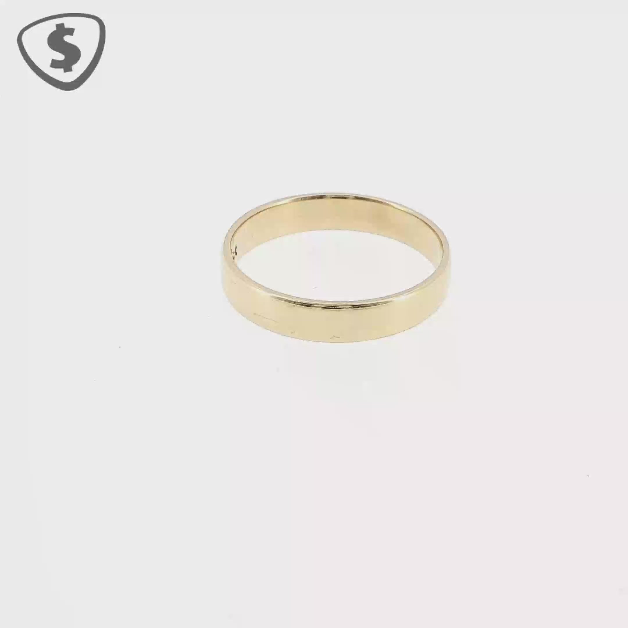 Polished 18ct Yellow Gold Flat Wedding Band
