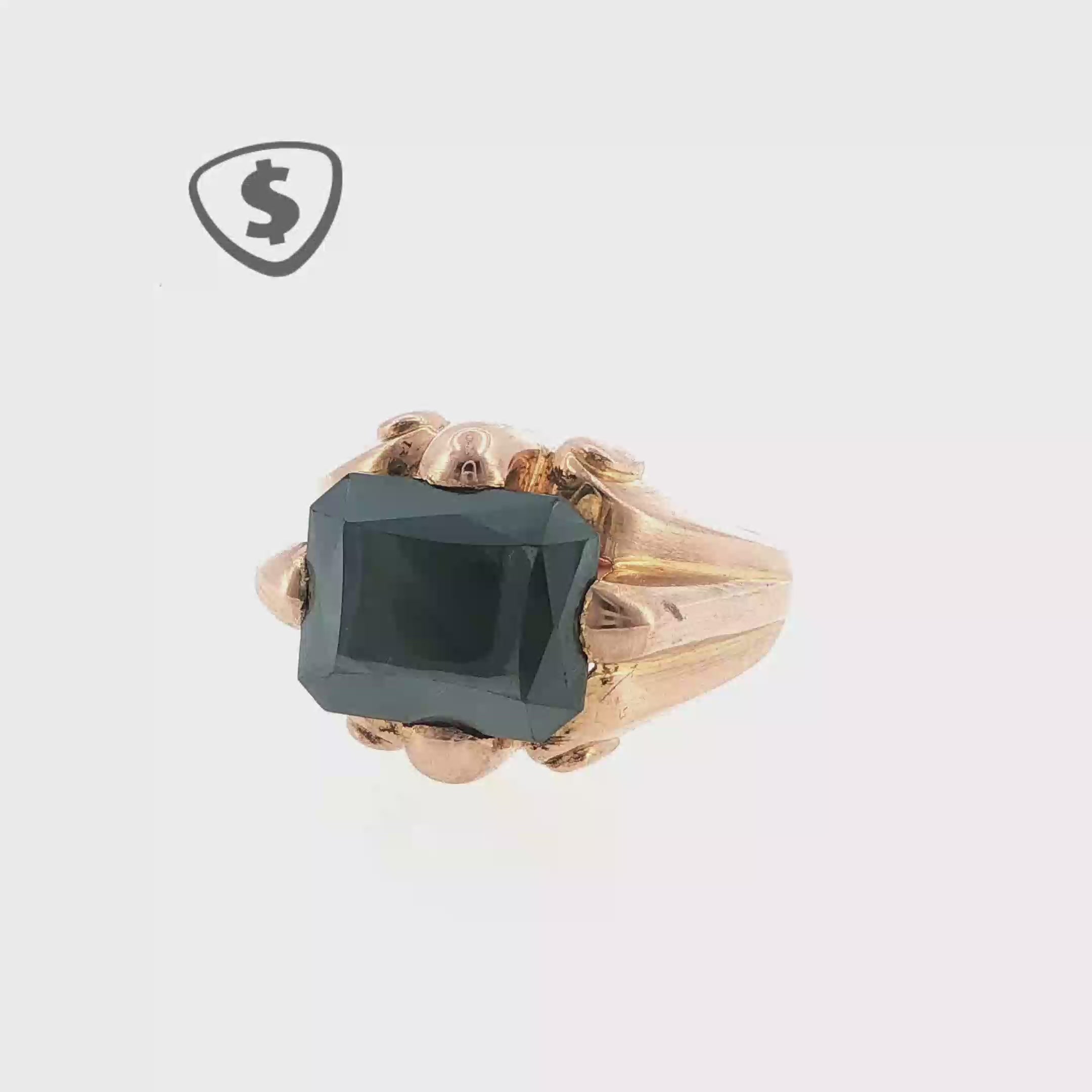 18ct Rose Gold Hematite Ring