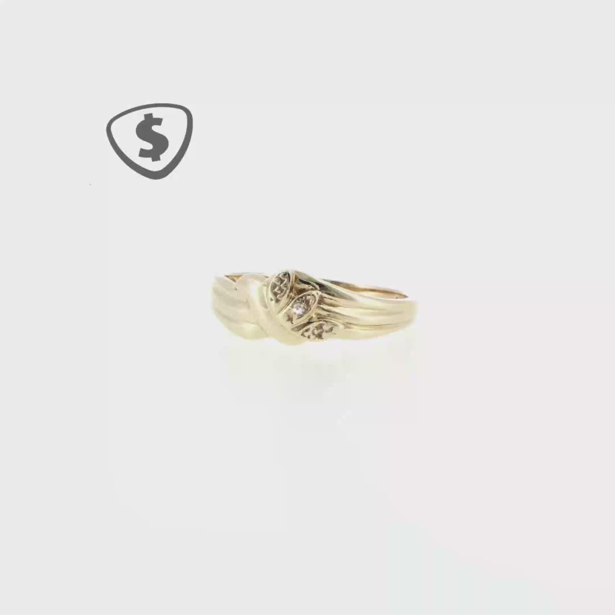 9ct Yellow Gold Intertwined Diamond Band Ring
