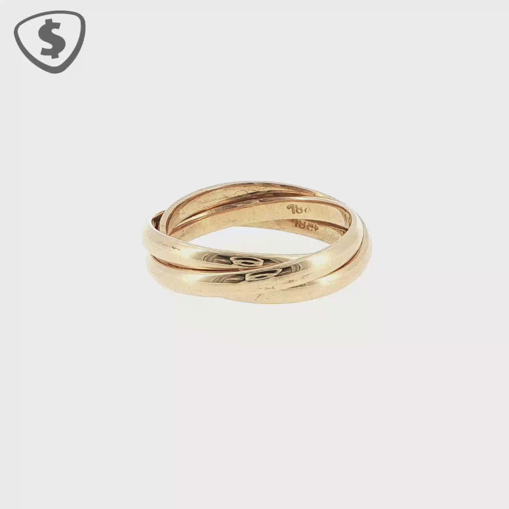 18ct Rose Gold Interlocking Triple Band Ring