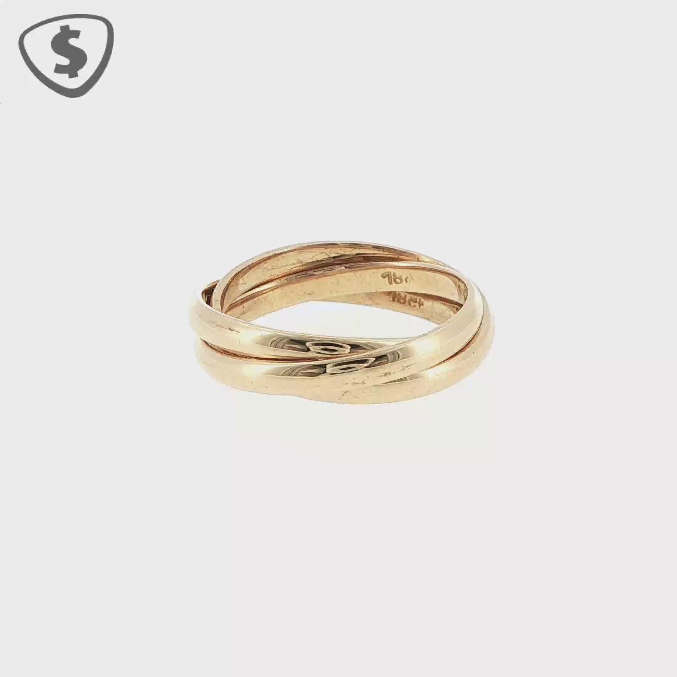 18ct Rose Gold Interlocking Triple Band Ring