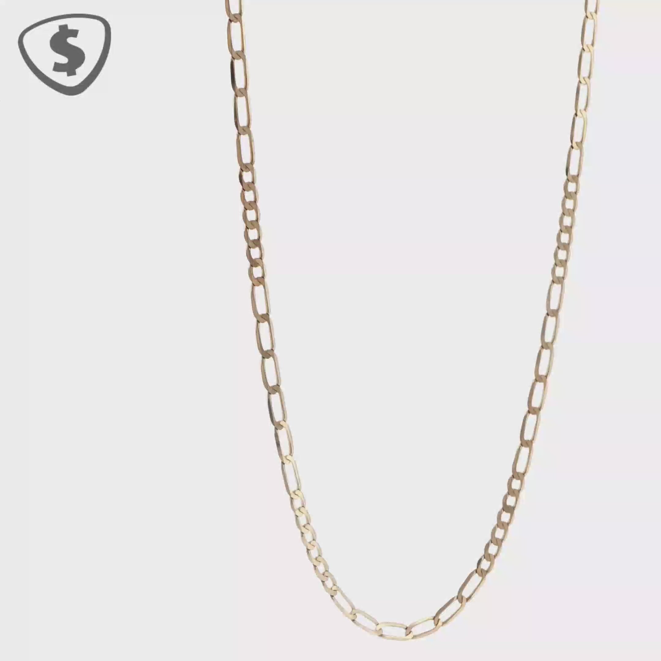 9ct Yellow Gold Figaro Link Necklace