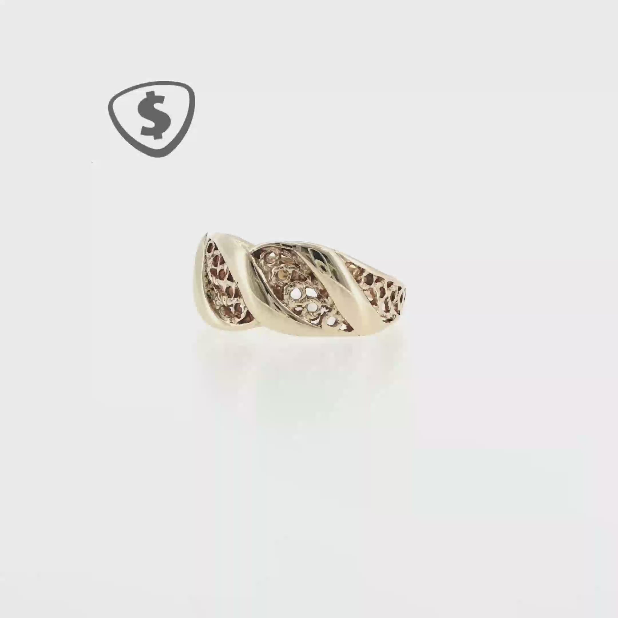 9ct Yellow Gold Filigree Openwork Band Ring