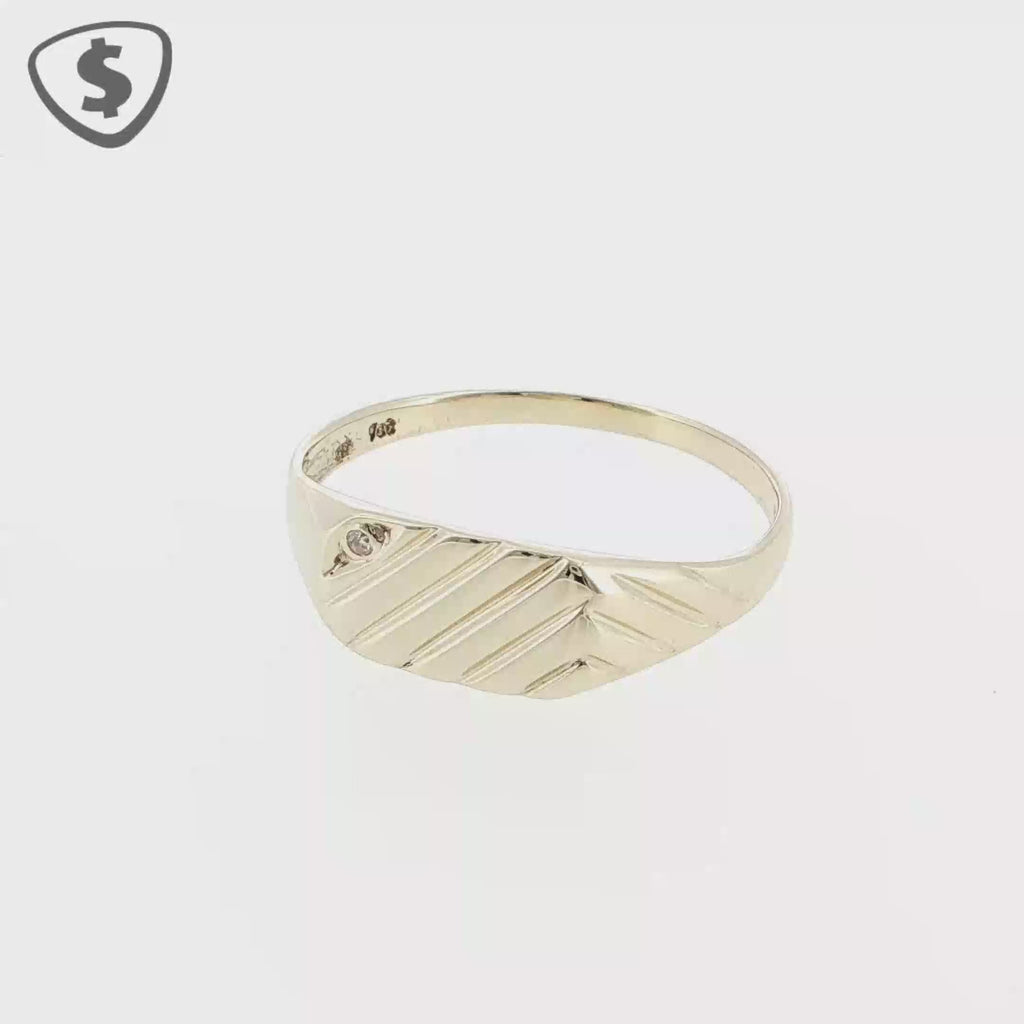 9ct Yellow Gold Diamond Signet Ring