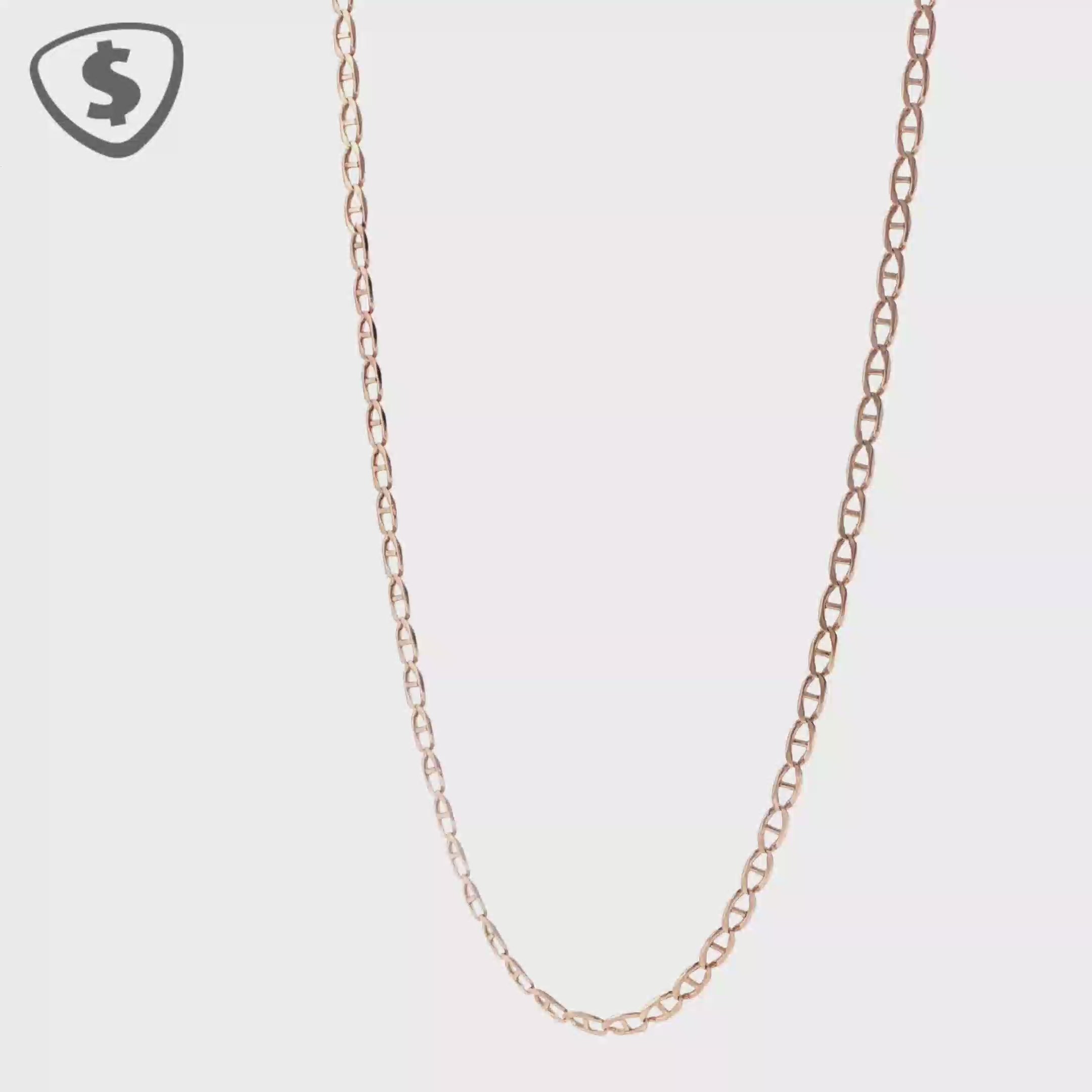 9ct Rose Gold Mariner Link Chain Necklace