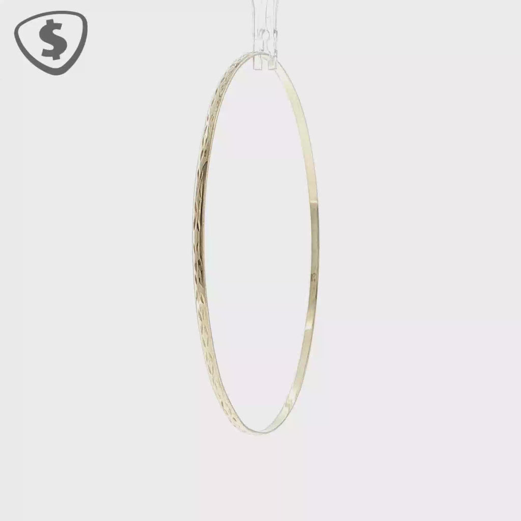 9ct Yellow Gold 2mm Hammered Bangle