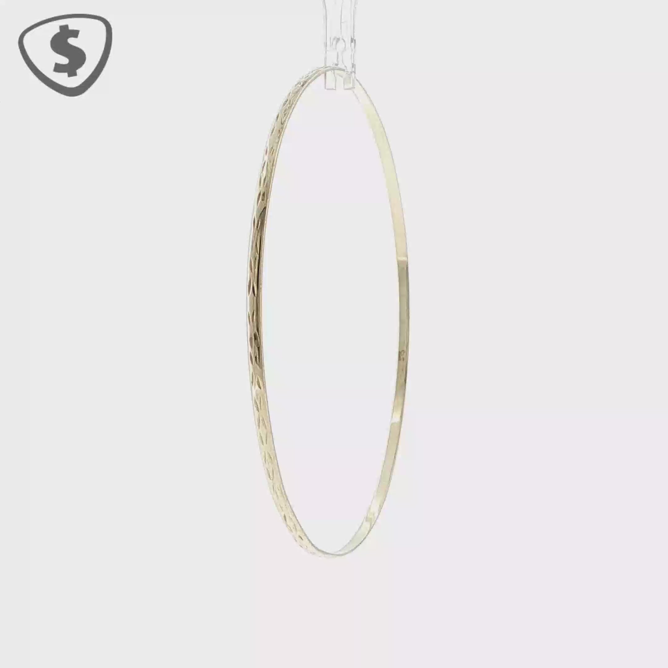 9ct Yellow Gold 2mm Hammered Bangle