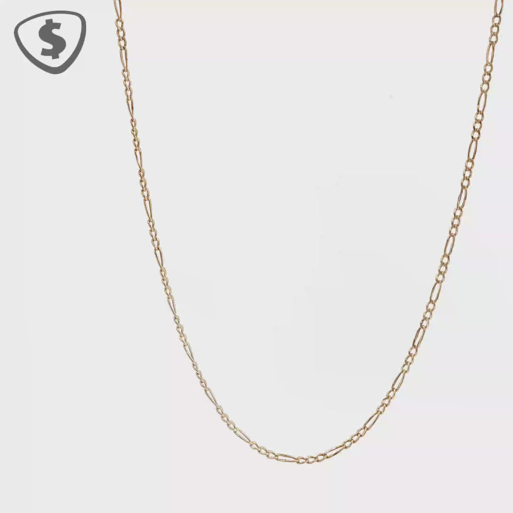18ct Classic Yellow Gold Figaro Chain Necklace