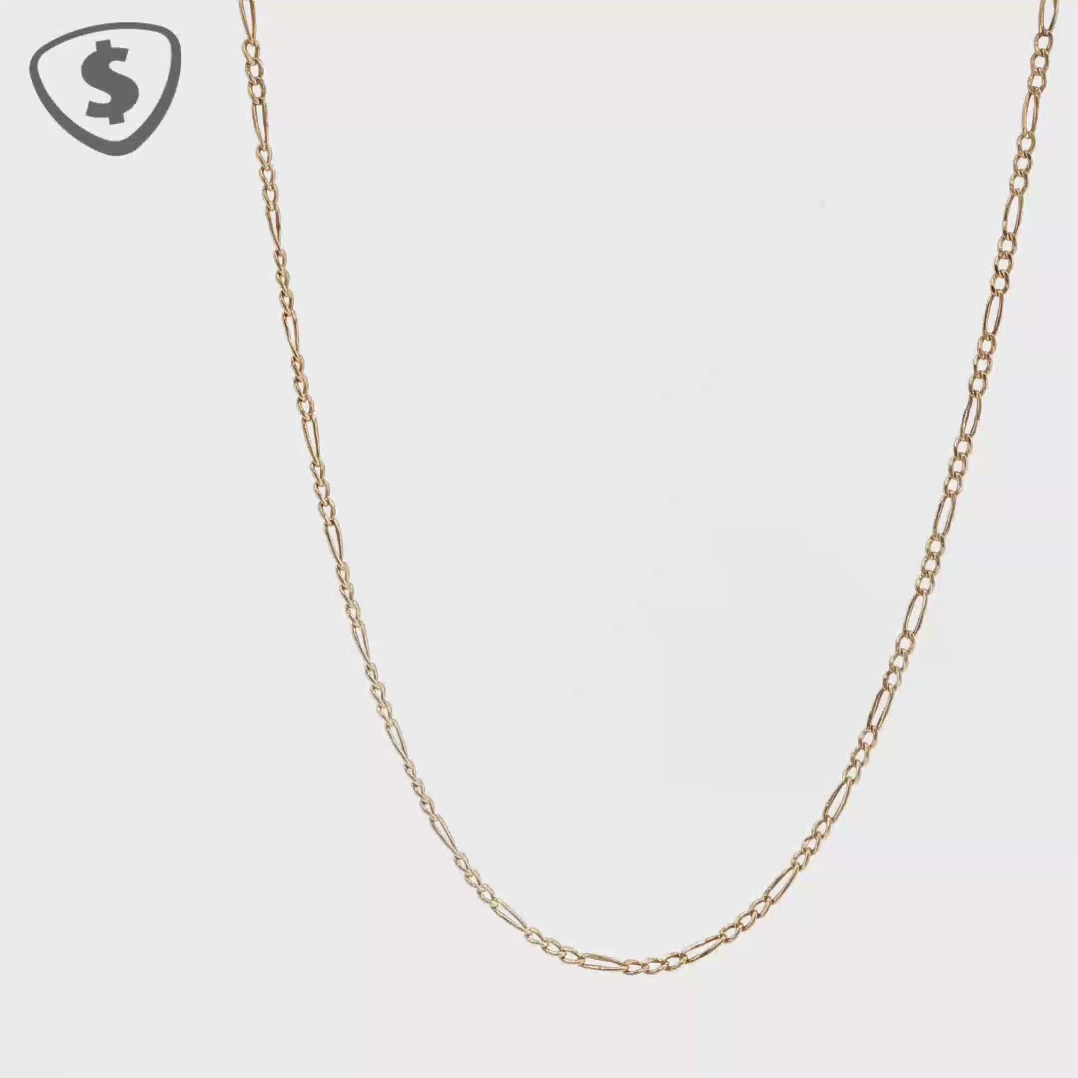 18ct Classic Yellow Gold Figaro Chain Necklace