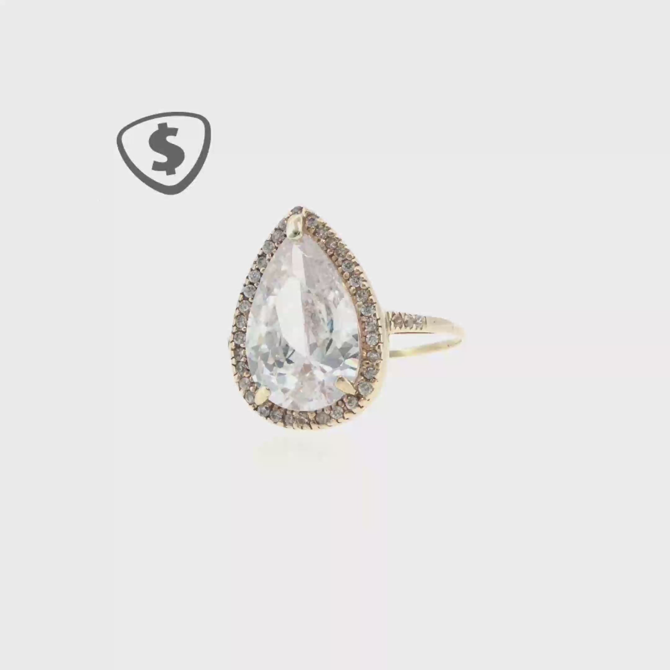 Pear-Cut Halo Cocktail Ring in 9ct Yellow Gold