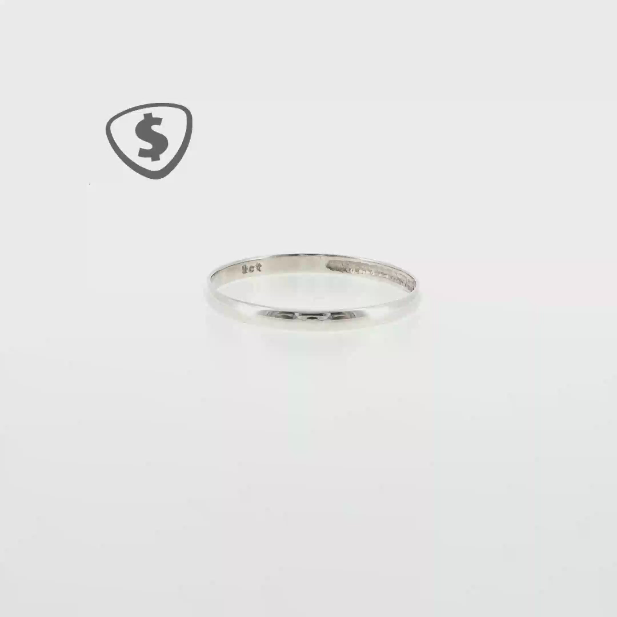9ct Classic White Gold Band Ring