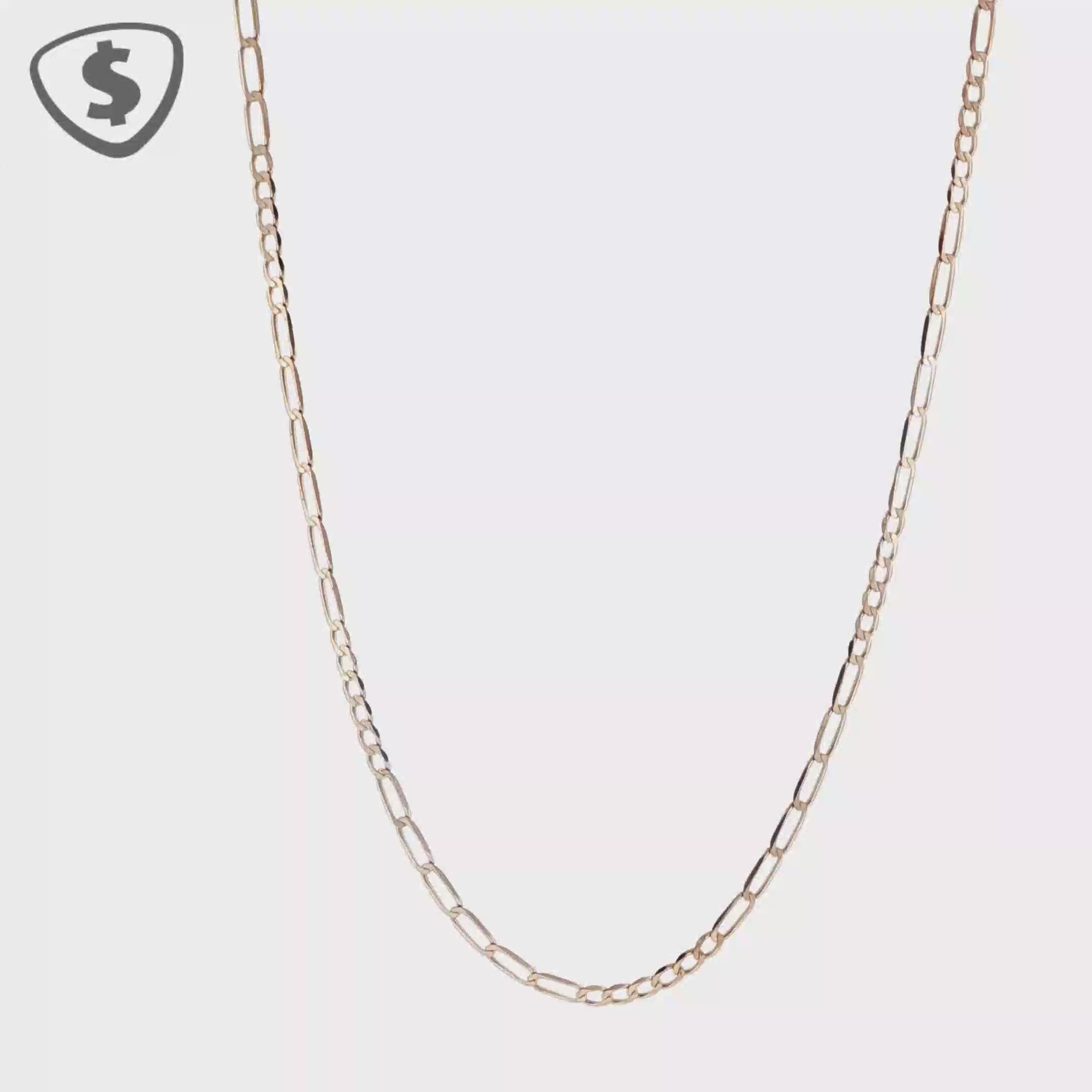 9ct Yellow Gold Classic Figaro Chain Necklace